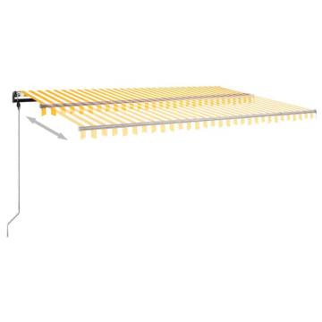 Freestanding Manual Retractable Awning 500x350 cm - Yellow/White