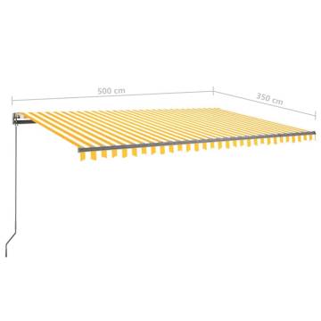 Freestanding Manual Retractable Awning 500x350 cm - Yellow/White