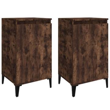 Stylish Smoked Oak Bedside Cabinets - 2 pcs | Hipomarket