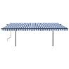 Manual Retractable Awning 5x3m - Blue & White | HipoMarket