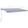 Manual Retractable Awning 5x3m - Blue & White | HipoMarket