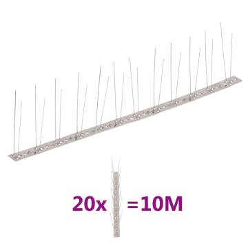 2-Row Stainless Steel Bird & Pigeon Spikes - Set of 20