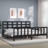 Bed Frame with Headboard Black 200x200 cm Solid Wood Colour black Size 200 x 200 cm 