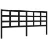 Sturdy Black Bed Frame with Headboard | 200x200 cm Solid Wood