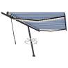 Manual Retractable Awning with LED 500x300 cm Blue and White Colour blue and white Size 500 x 300 cm Quantity in Package 1 