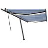 Manual Retractable Awning with LED – Blue & White 500x300 cm