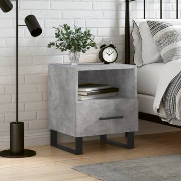 Modern Concrete Grey Bedside Cabinet | Hipomarket UK