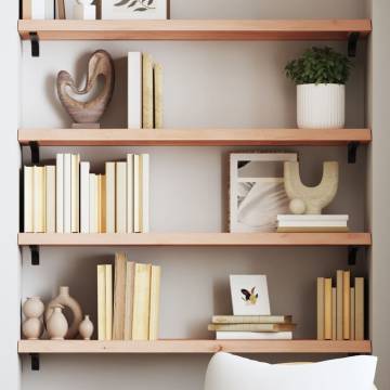 Stylish Wall Shelf in Solid Oak - 100x30x(2-4) cm