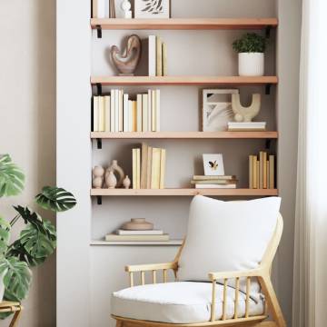 Stylish Wall Shelf in Solid Oak - 100x30x(2-4) cm