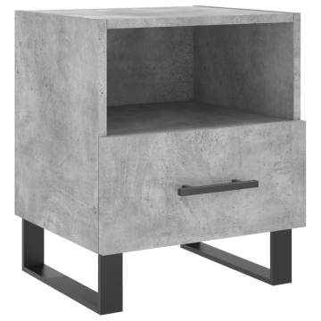 Modern Concrete Grey Bedside Cabinet | Hipomarket UK