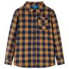 Kids' Plaid Shirt Cognac and Blue 116 Size 116 (5-6y) 