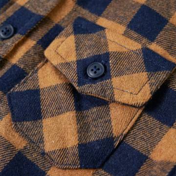 Kids' Plaid Shirt Cognac and Blue - Stylish & Comfortable