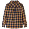 Kids' Plaid Shirt Cognac and Blue | High-Quality Kidswear