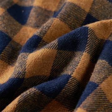 Kids' Plaid Shirt Cognac and Blue | High-Quality Kidswear