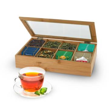 Excellent Houseware Bamboo Tea Box with 8 Compartments