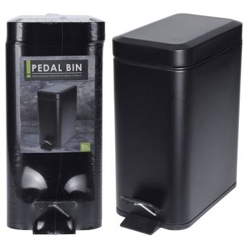 Excellent Houseware Pedal Bin 5L - Matt Black | Hipomarket