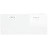 High Gloss White Wall Cabinet - Stylish Storage Solution