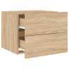 Wall-mounted Bedside Cabinets with LED Lights - 2 pcs Sonoma Oak