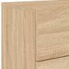 Wall-mounted Bedside Cabinets with LED Lights - 2 pcs Sonoma Oak