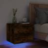 Wall-mounted Bedside Cabinet with LED Lights Smoked Oak Colour smoked oak Quantity in Package 1 