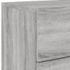 Stylish Wall-Mounted Bedside Cabinet with LED Lights - Grey Sonoma