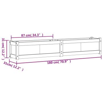 Garden Planter 180x31x31 cm | Impregnated Pine Wood