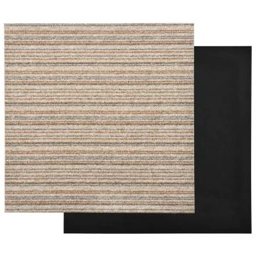 Striped Beige Carpet Floor Tiles - 20 pcs, 5 m² | Hipomarket