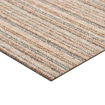 Striped Beige Carpet Floor Tiles - 20 pcs, 5 m² | Hipomarket