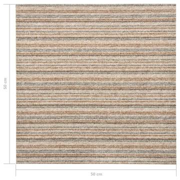 Striped Beige Carpet Floor Tiles - 20 pcs, 5 m² | Hipomarket