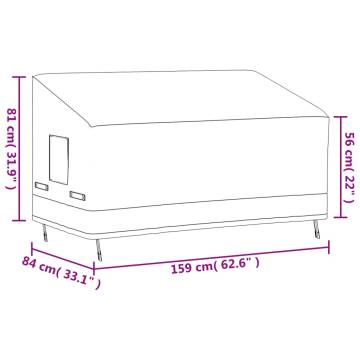 3-Seater Bench Cover Beige 159x84x56/81 cm - Waterproof & Durable