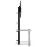 Corner TV Stand 2-Tiers for 32-70 Inch - Black & Silver