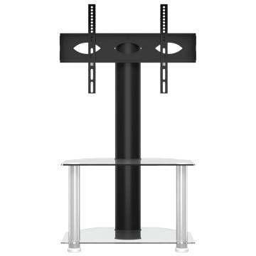 Corner TV Stand 2-Tiers for 32-70 Inch - Black & Silver