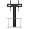 Corner TV Stand 2-Tiers for 32-70 Inch - Black & Silver