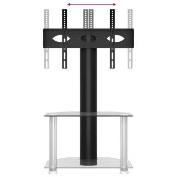 Corner TV Stand 2-Tiers for 32-70 Inch - Black & Silver