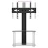 Corner TV Stand 2-Tiers for 32-70 Inch - Black & Silver