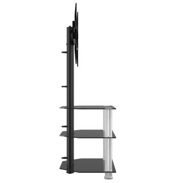 Corner TV Stand 3-Tiers for 32-70 Inch - Black & Silver