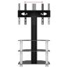 Corner TV Stand 3-Tiers for 32-70 Inch - Black & Silver