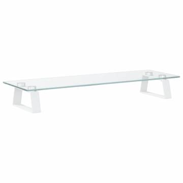 Monitor Stand White - Tempered Glass & Metal | HipoMarket