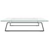 Black Monitor Stand - Tempered Glass & Metal - 60x35x8 cm