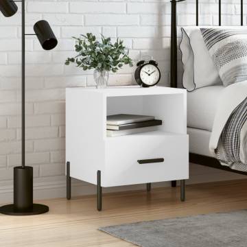 Stylish White Bedside Cabinet - 40x35x47.5 cm | HipoMarket