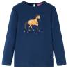 Kids' T-shirt with Long Sleeves Navy Blue 128 Colour navy blue Size 128 (7-8y) 