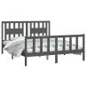 Grey Pine Bed Frame with Headboard - King Size 150x200 cm