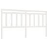 Stylish White Solid Pine Bed Headboard - 206x4x100 cm