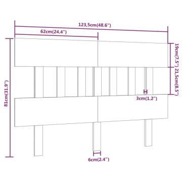 White Solid Wood Bed Headboard - 123.5x3x81 cm | Hipomarket