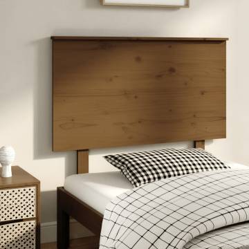 Honey Brown Solid Wood Bed Headboard (94x6x82.5 cm)