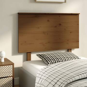 Honey Brown Solid Wood Bed Headboard (94x6x82.5 cm)