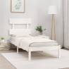 Bed Frame White Solid Wood 90x200 cm Colour white Size 90 x 200 cm 