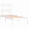 White Solid Wood Bed Frame 90x200 cm - Timeless Design