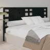 Stylish Black Pine Bed Headboard - 206x4x100 cm