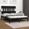 Bed Frame Black Solid Wood 200x200 cm Colour black Size 200 x 200 cm 